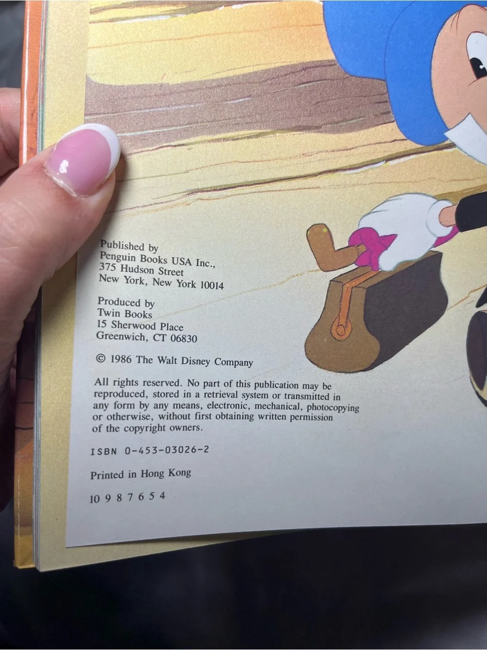 Vintage 1986 Disney Pinocchio Hardcover Book Walt Disney Classic Series Like New
